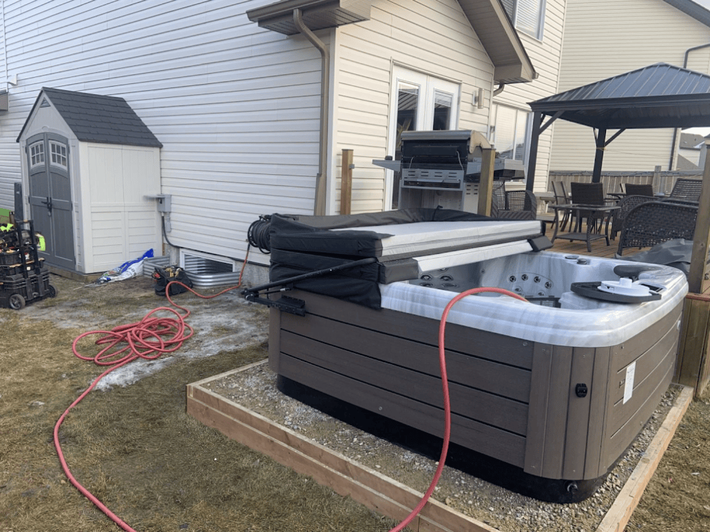 hot tub installation in Edmonton
